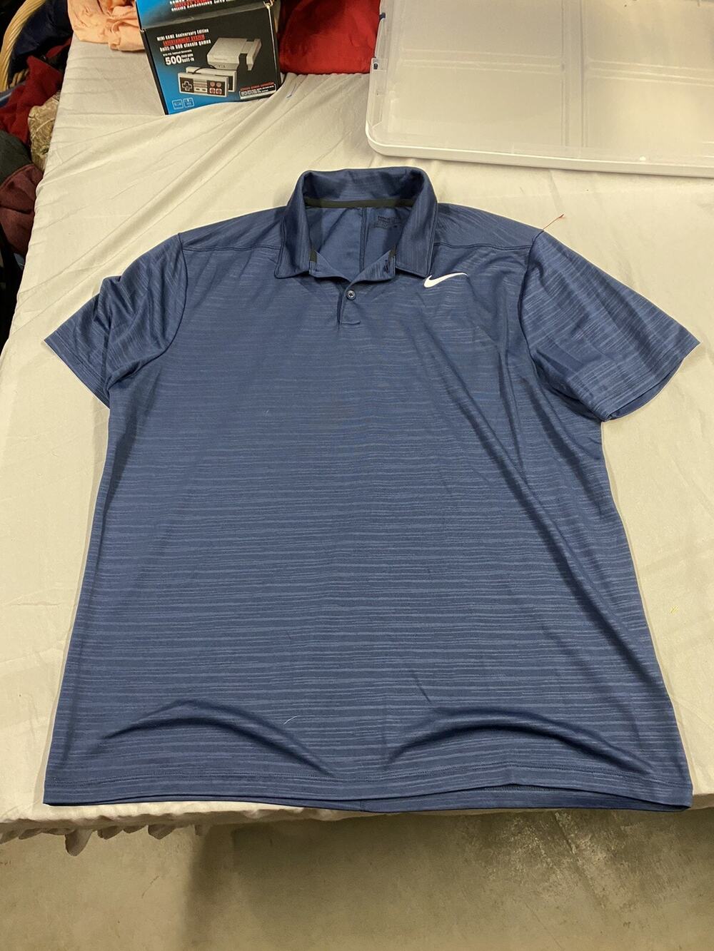 Nike Golf Tour Performance Mens Polo XL Blue Solid Short Sleeve Shirt